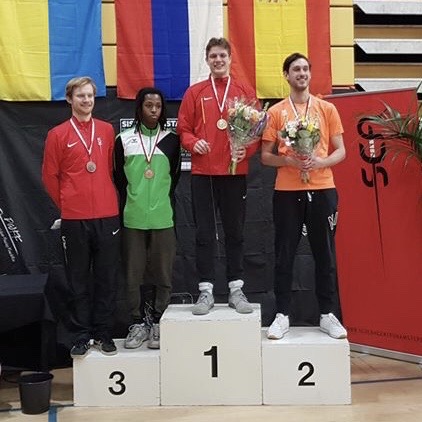 podium Sista 2020 Dirk Jan van Egmond, Quincy Dualeh, Elisha Yuno 26-01-2020